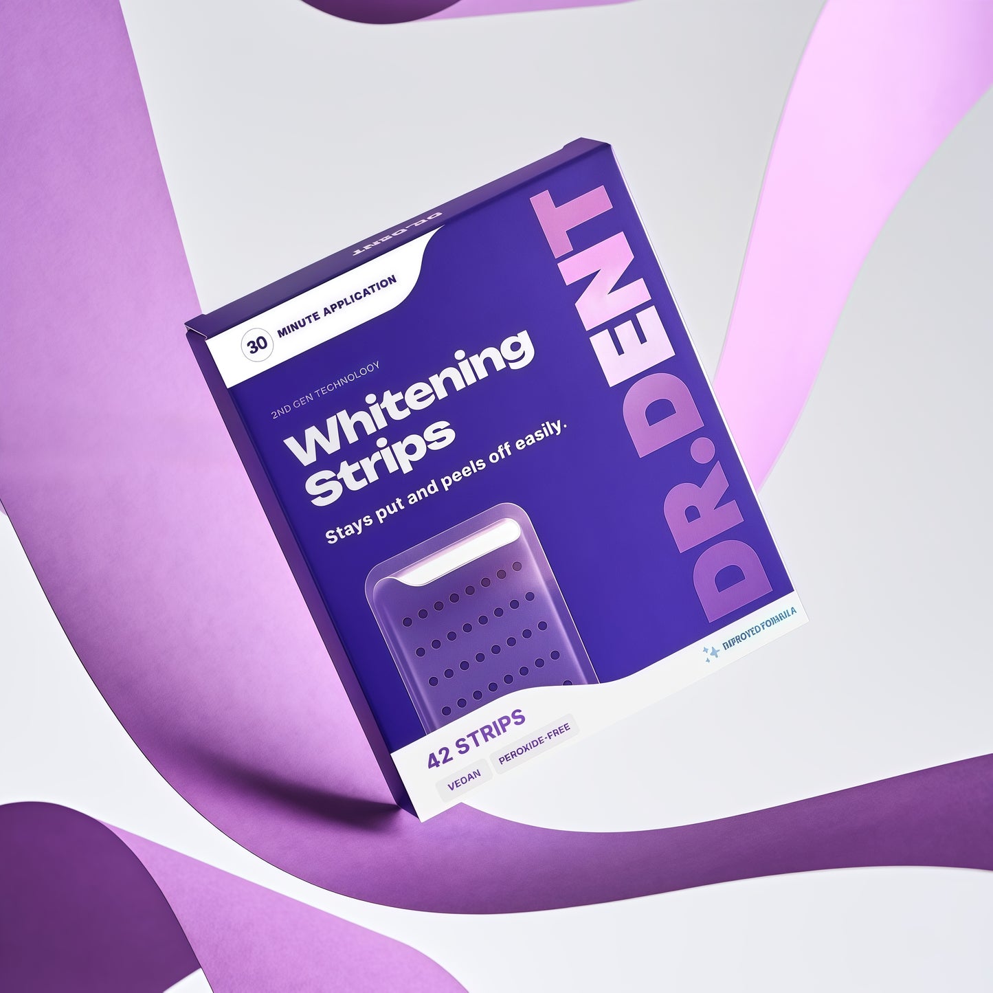 Dr.Rent Purple Teeth Whitening Strips 21 Treatments - Safe for Enamel - Non Sensitive Teeth Whitening - Whitening Without Any Harm - Pack of 42 Strips
